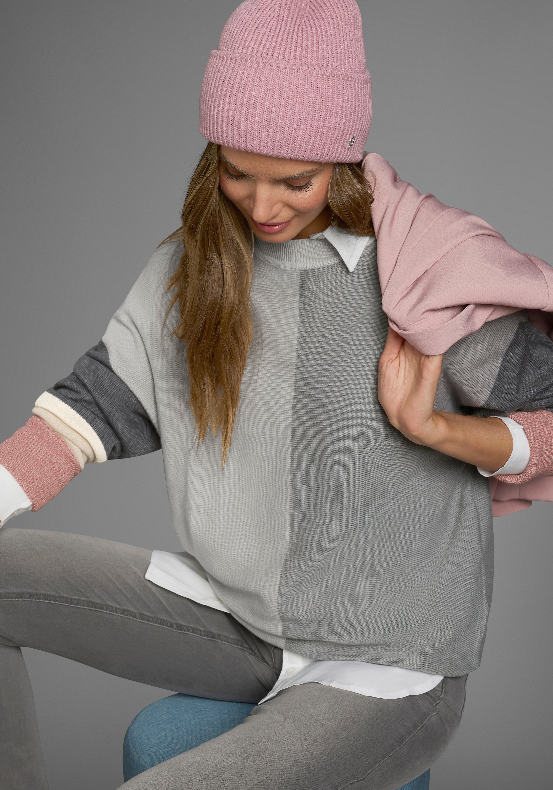 Boysen's Rundhalspullover , mit modischem Pastel-Colorblocking