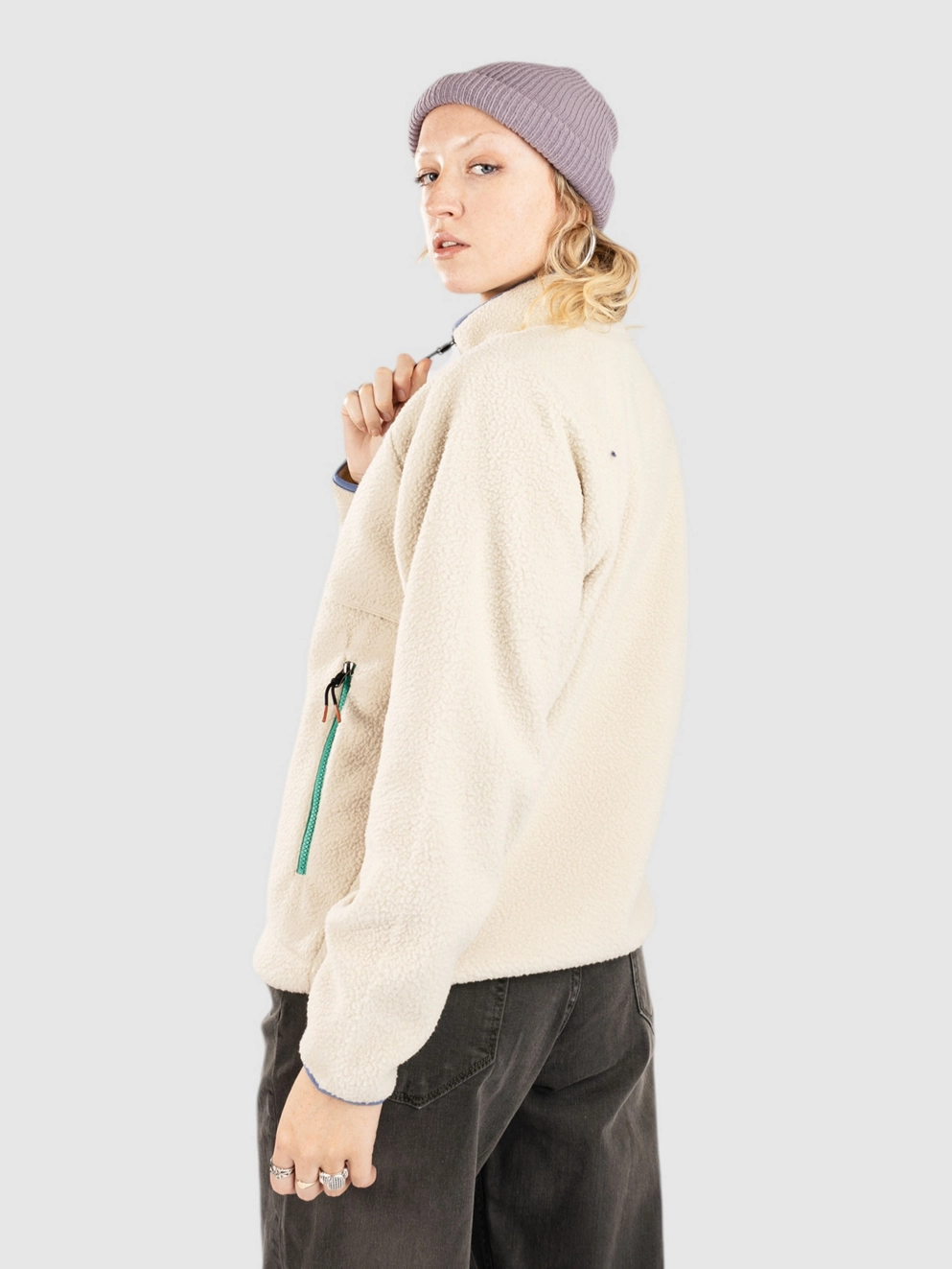 Passenger Fairbanks Full Zip Recylced Sherpa Jacket oatmeal