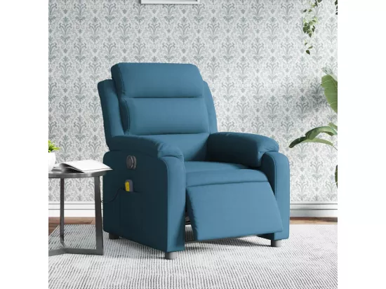 Fauteuil inclinable massant électrique bleu velours