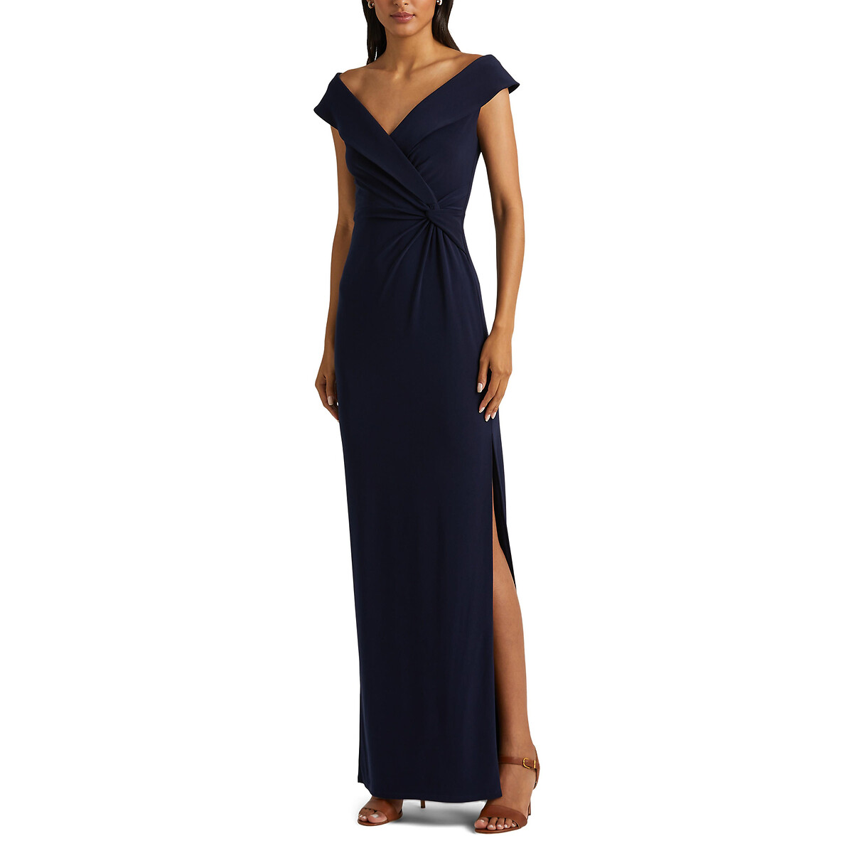 LAUREN RALPH LAUREN<br>Vestido longo com fendas laterais