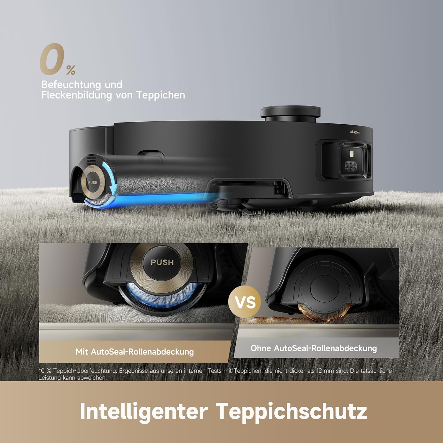 dreame Aqua10 Roller-Saugroboter mit AquaRoll-Wischer, Teppichschutz-Rollenabdeckung, 6 cm Hindernisüberwindung, automatischer Leerung, Selbstreinigung, Saugkraft von 30.000 Pa