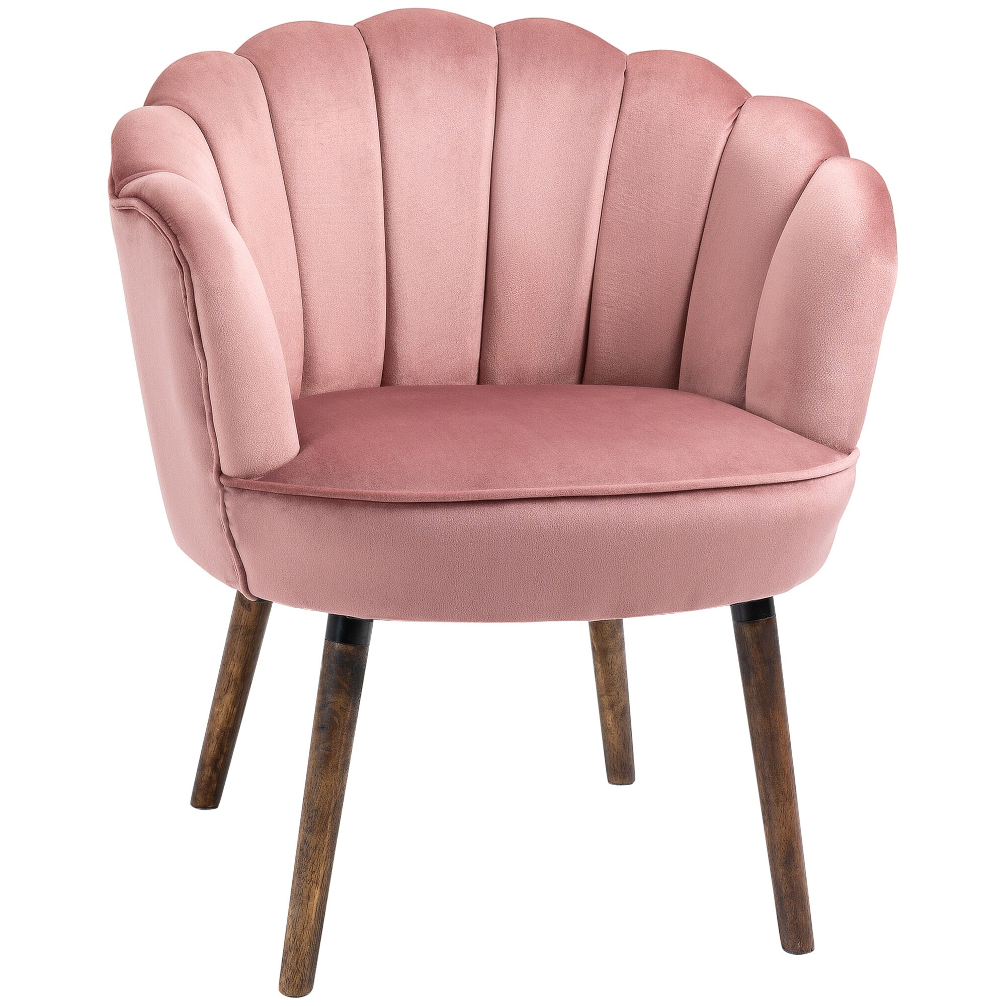 HOMCOM Stuhl Lotusblumen-Design, Elegante Ergänzung für Ihren Wohnbereich, Luxuriöser Samt-Polyester Bezug 66 x 72 x 79 cm (BxTxH)