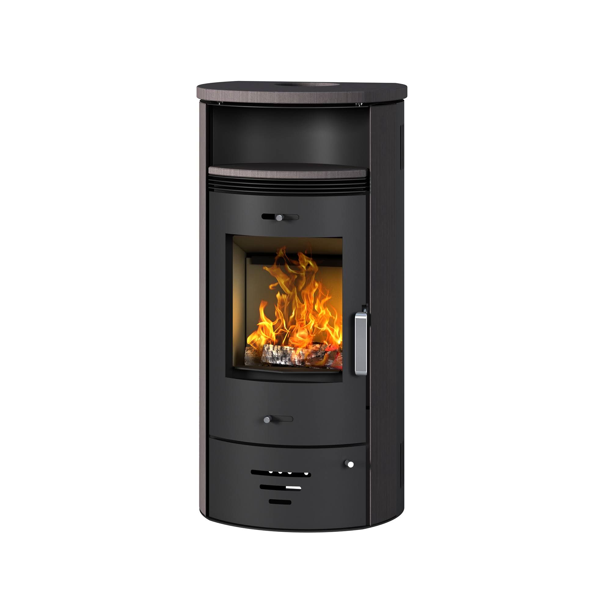 Accente International Kaminofen 'Casablanca 3_0' Schwarz/Braun 7,5 KW