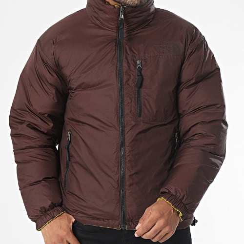 Doudoune Réversible Nuptse Vert Bordeaux