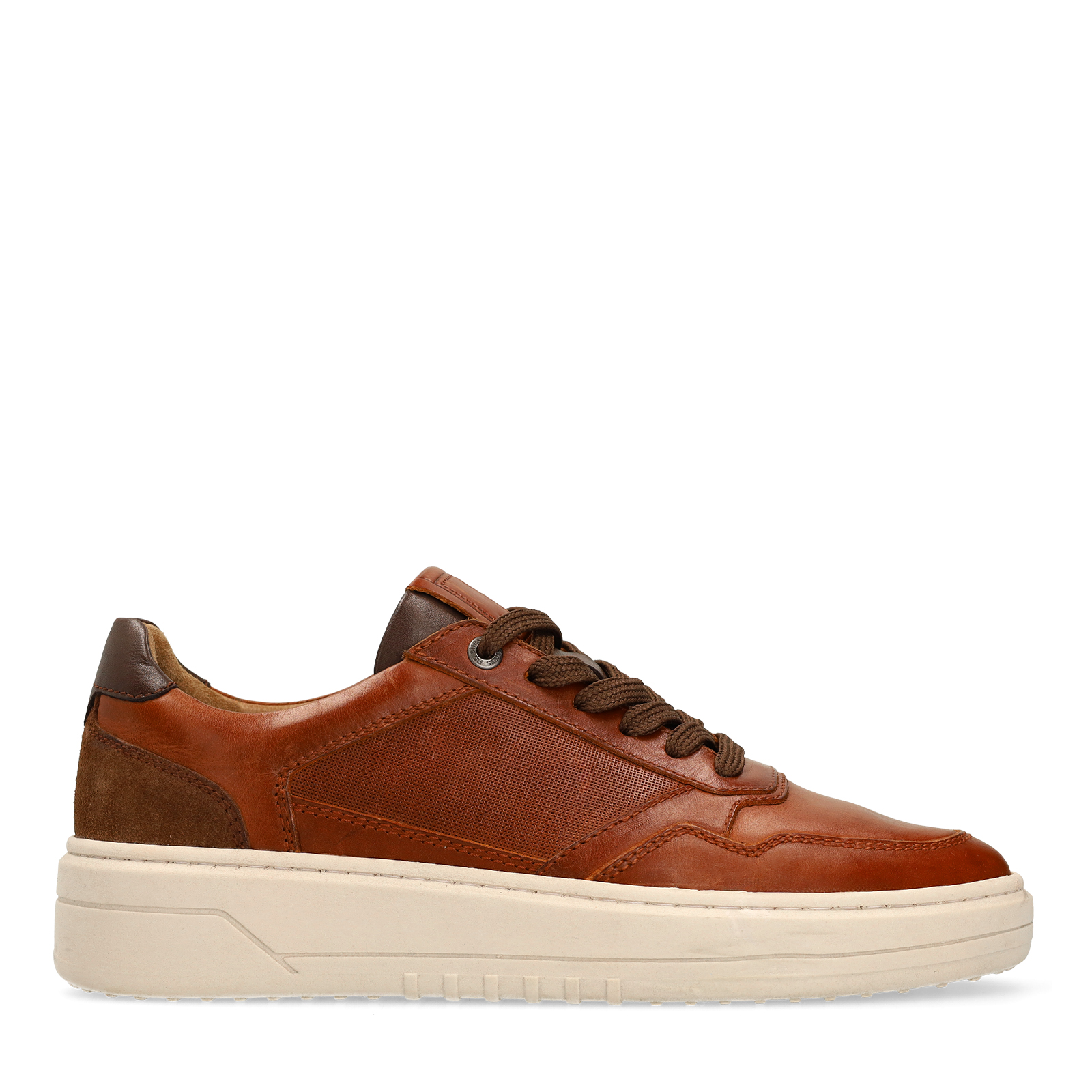 Cognac leren sneakers