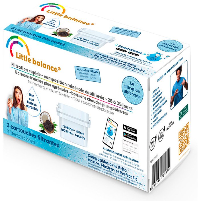 Pack de 3 cartouches filtrantes 120l. chlore 100   l. calcaire