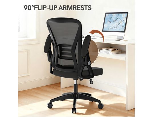 RATTANTREE - Fauteuil de bureau Chaise de bureau réglable en hauteur noire