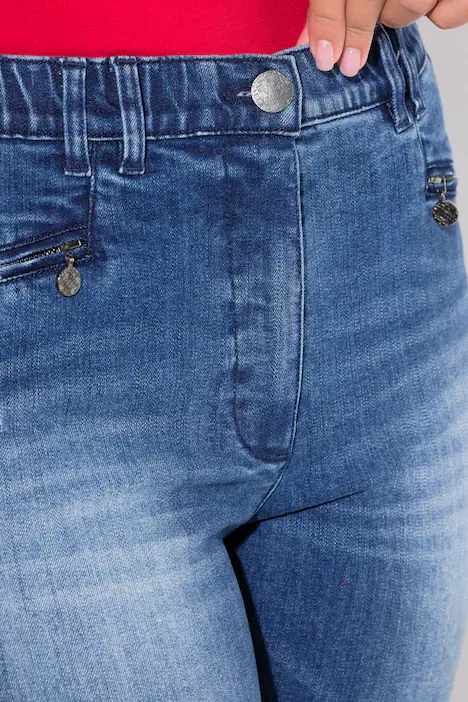 Jeans Mony, Vintage Look, konisches Bein, Stretch, dark blue denim