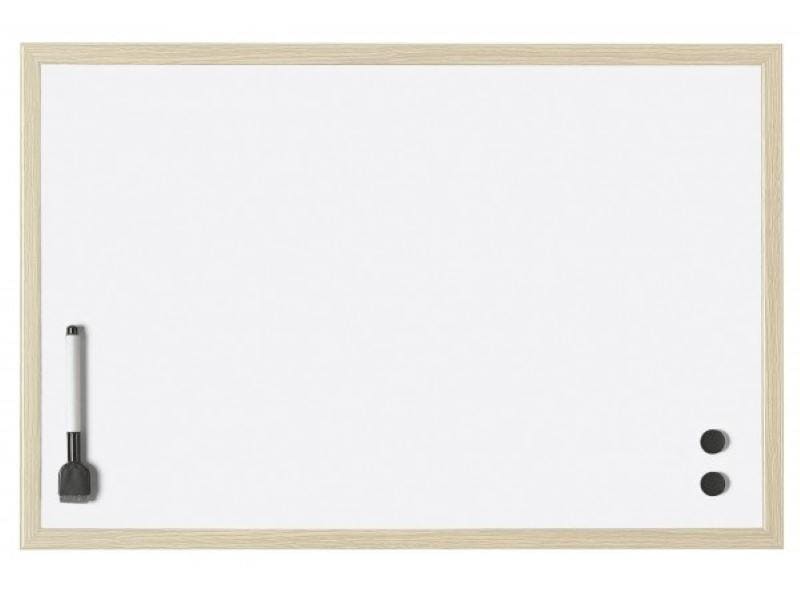 Magnetoplan Whiteboard 60 x 40 cm Holzrahmen, 1 Stück Praktische Schreibtafel für Zuhause