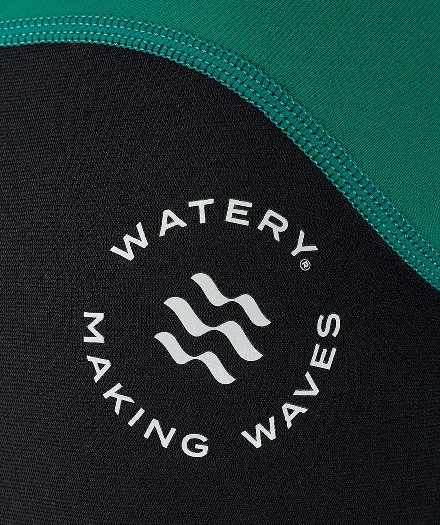 Watery UV våddragt til børn - Calypso Langærmet - Grøn/sort