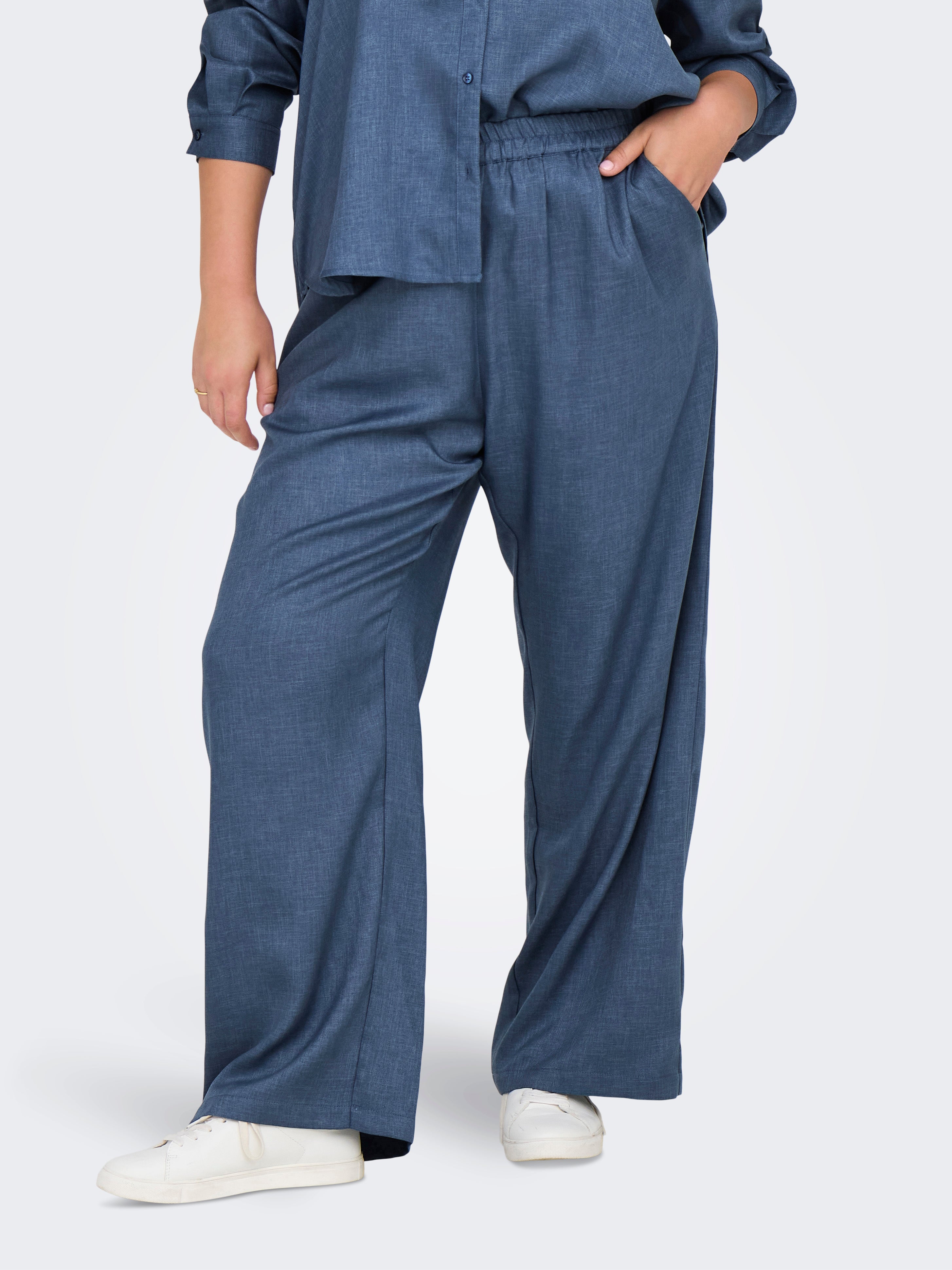 CARHASSY Normal geschnitten Hose mit weitem Beinschnitt Dark Denim