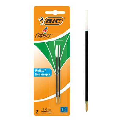 BIC 4 Couleurs - 2 Recharges pour stylo à bille - vert - 1 mm