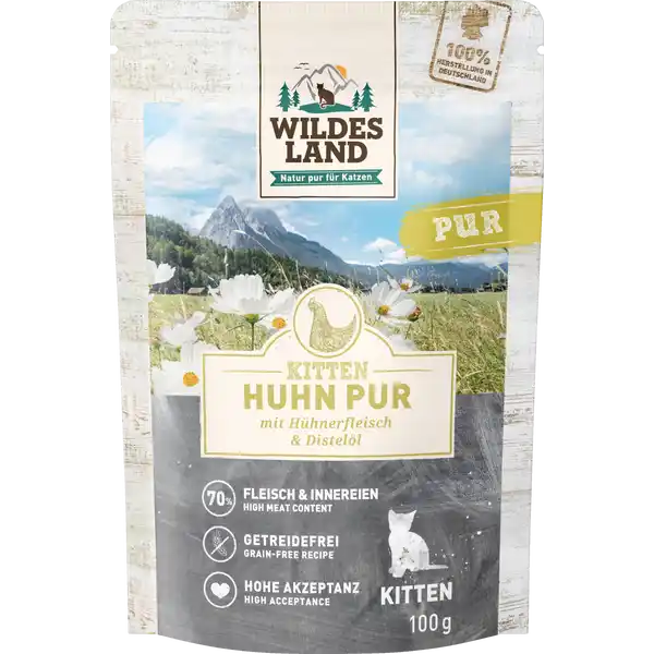 Katzennassfutter Kitten Huhn PUR mit Distelöl