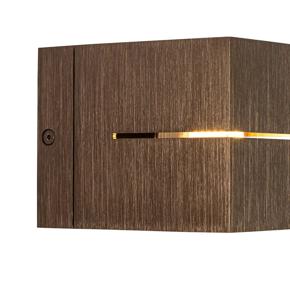 Qazqa wandlampen transfer groove bruin g9