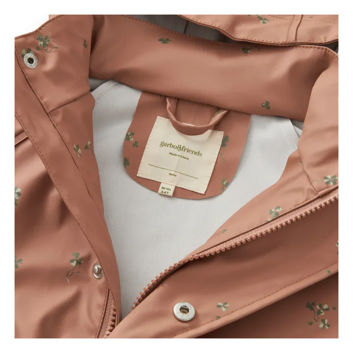 garbo&friends Veste Imperméable Fleurie | Terracotta