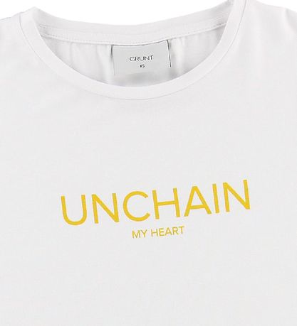 Grønt T-shirt - Eva - Hvid m. Tekst