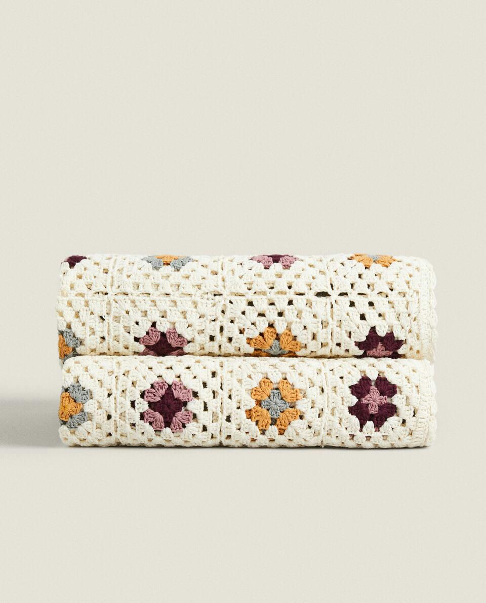 Manta de crochê floral infantil