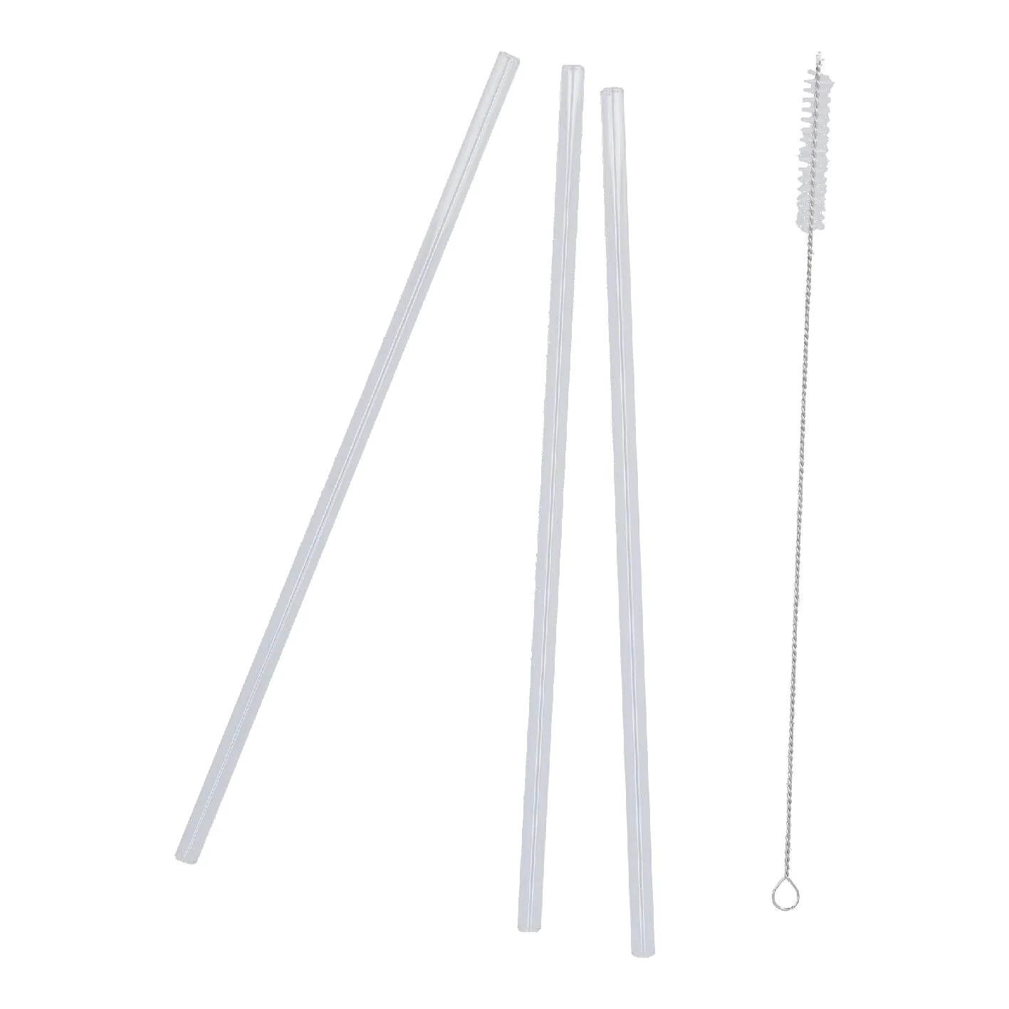 3er Set Glas-Strohhalme, 30 cm