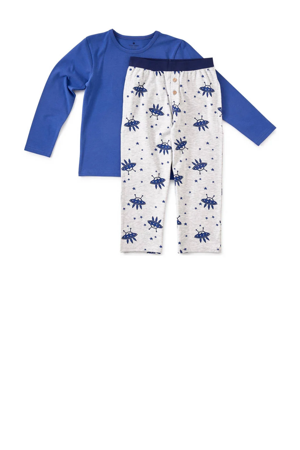 Little Label pyjama met all over print van katoen blauw