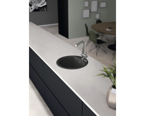 CENTA spoelbak Capella 45 470 x 490 mm zwart CAPELLA 45 BL
