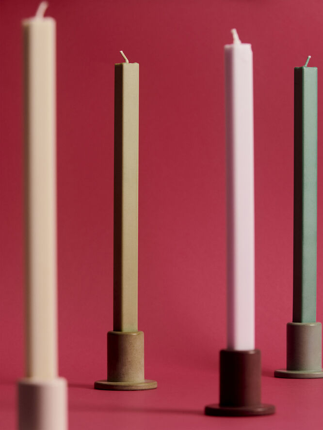 Hay Tube Candleholder Concrete-Small