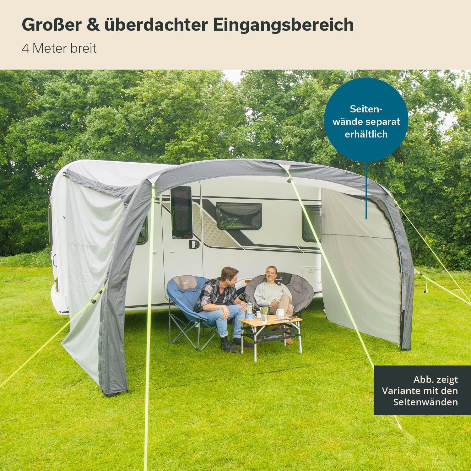Skandika Vorzelt Vika Air Caravan 400 | aufblasbares Vordach, Caravan Tarp, Sonnensegel, Sonnendach UV 50+, 3000 mm Wassersäule | Buszelt, Busvorzelt für Wohnmobil, Wohnwagen, Camper, Campervan, Bus