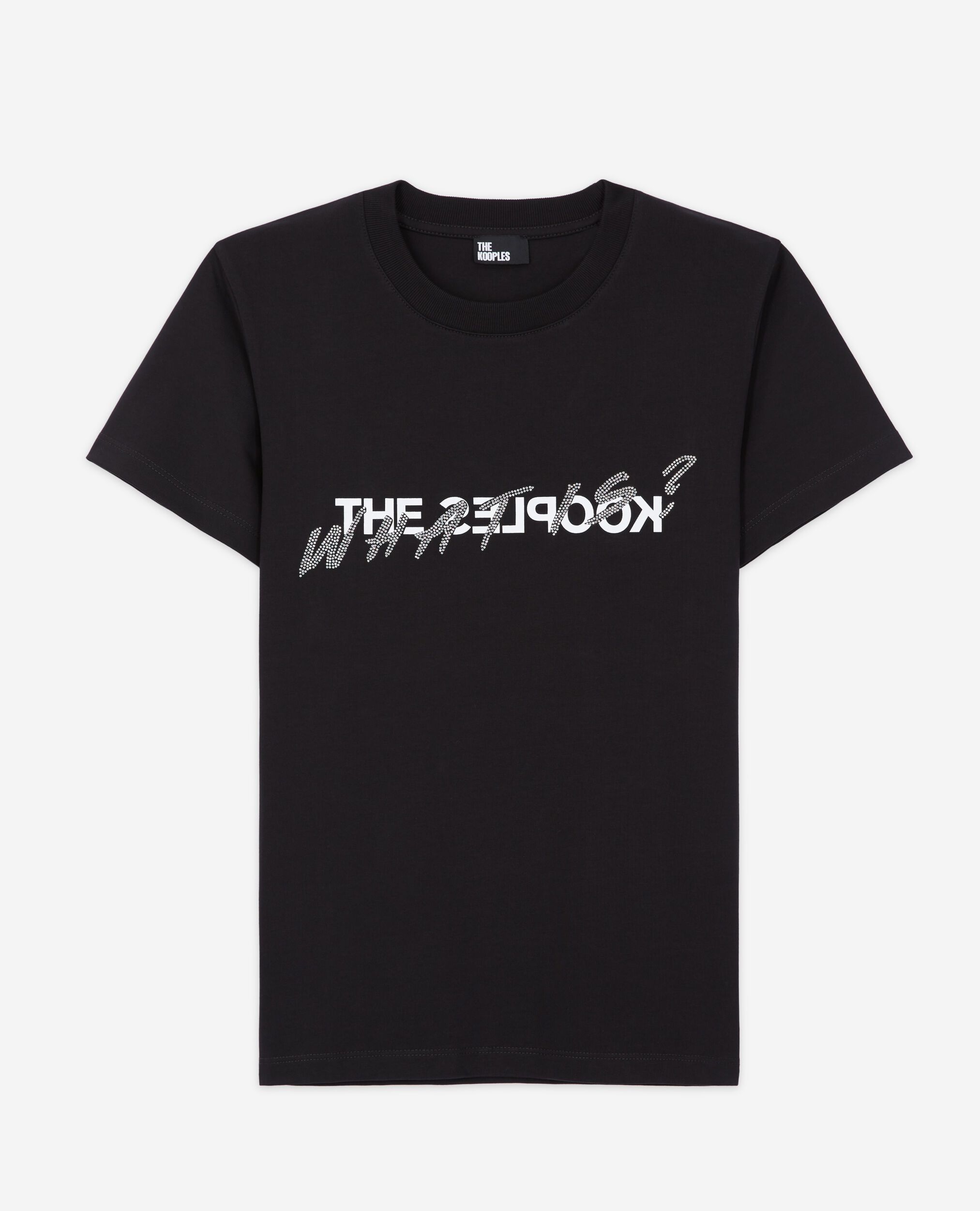 T-shirt à strass What is noir