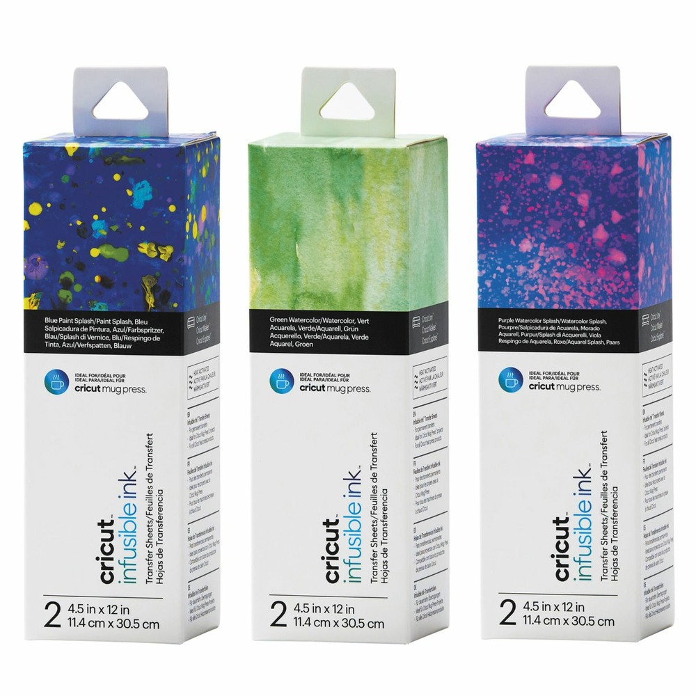 6 feuilles de transfert pour mug press - aquarelle