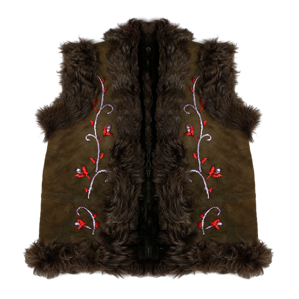 Afghan kids waistcoat Akilah bruin flower