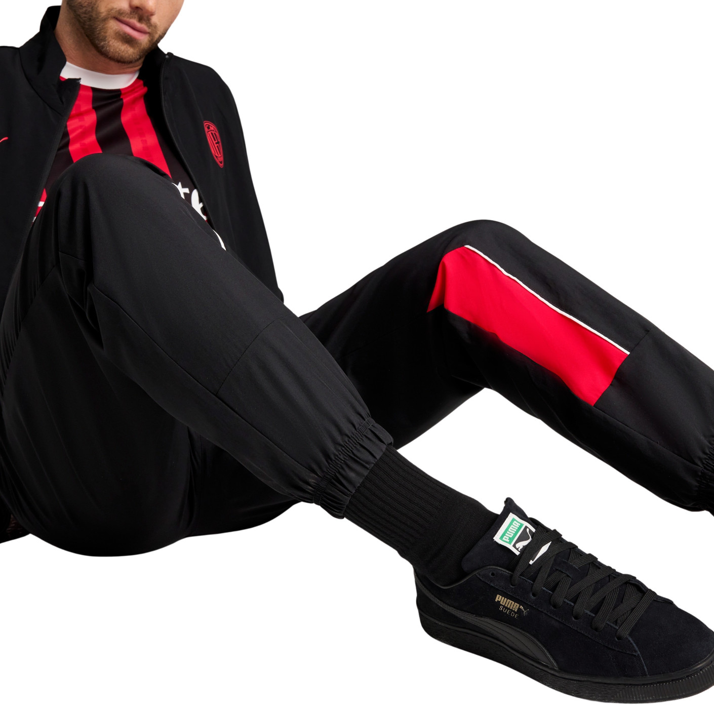 PUMA AC Milan FtblArchive Trainingsbroek 2024-2025 Zwart Rood