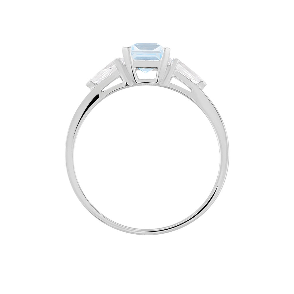 Bague Medyna Or Blanc Topaze Et Oxyde De Zirconium