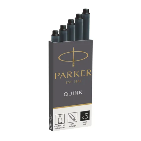 Parker Tintenpatrone QUINK Schwarz, 5er Set