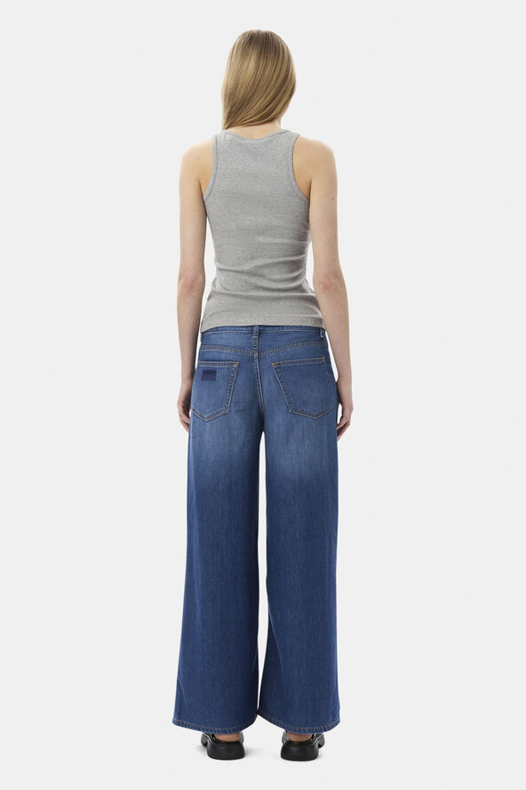 Ganni Soft Cotton Rib Tank Top Paloma melange
