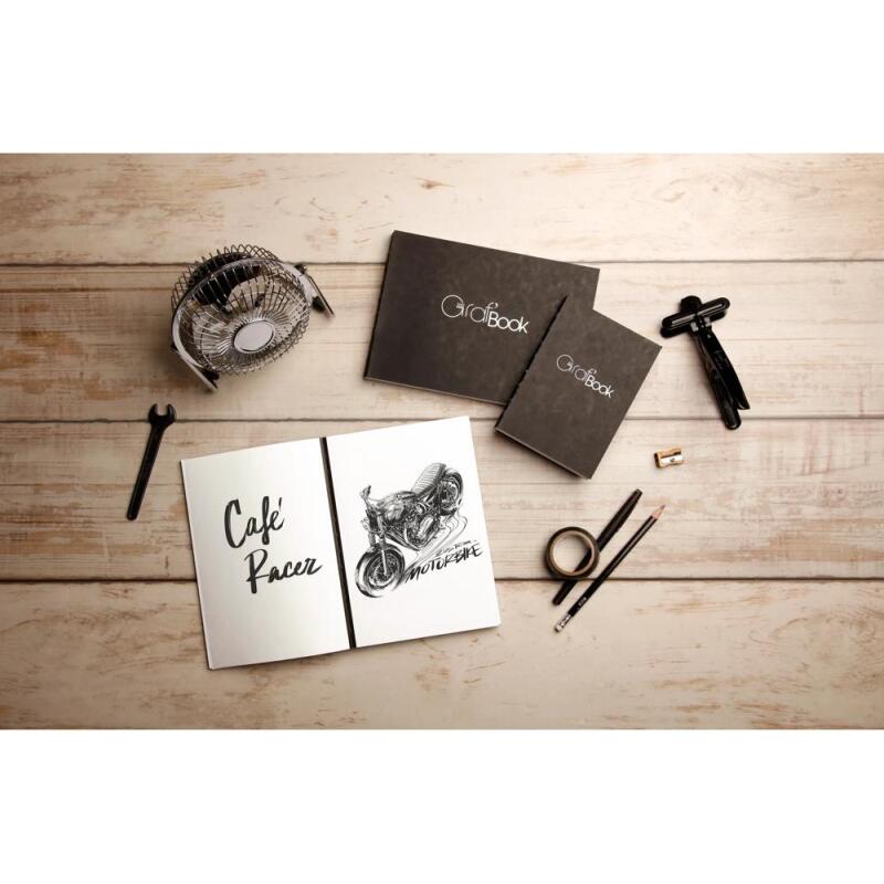 Graf'Book 360° carnet cousu dos brut 100F 19x25cm 100g I - Noir