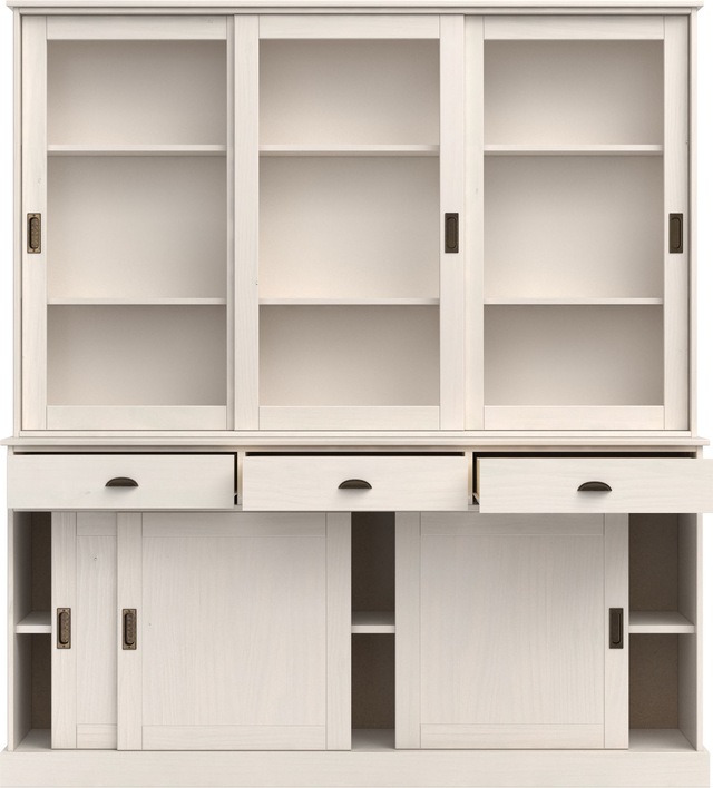 Home affaire Buffet »Schröder« mit 6 Schiebetüren, davon 3 mit Glaseinsatz,Br.170 cm, Kiefer massiv