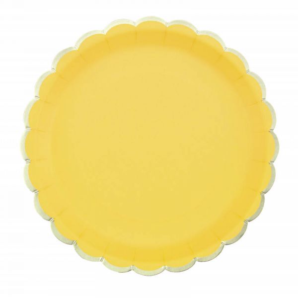 Tim E Puce Pratos 23cm com rebordo Dourado - Amarelo 8 un. - 550679575