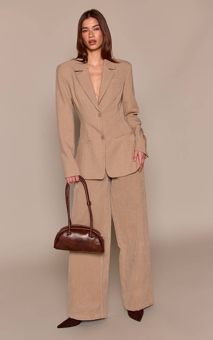 Gris Pierre Blazer Ajusté Dos Nu