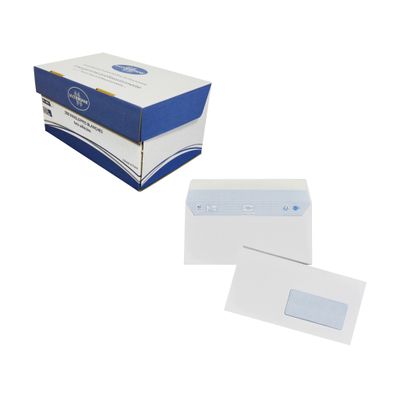 La Couronne - 200 Enveloppes DL 110 x 220 mm - 90 gr - fenêtre polyester 45x100 mm - blanc - bande auto-adhésive - Ouverture facile