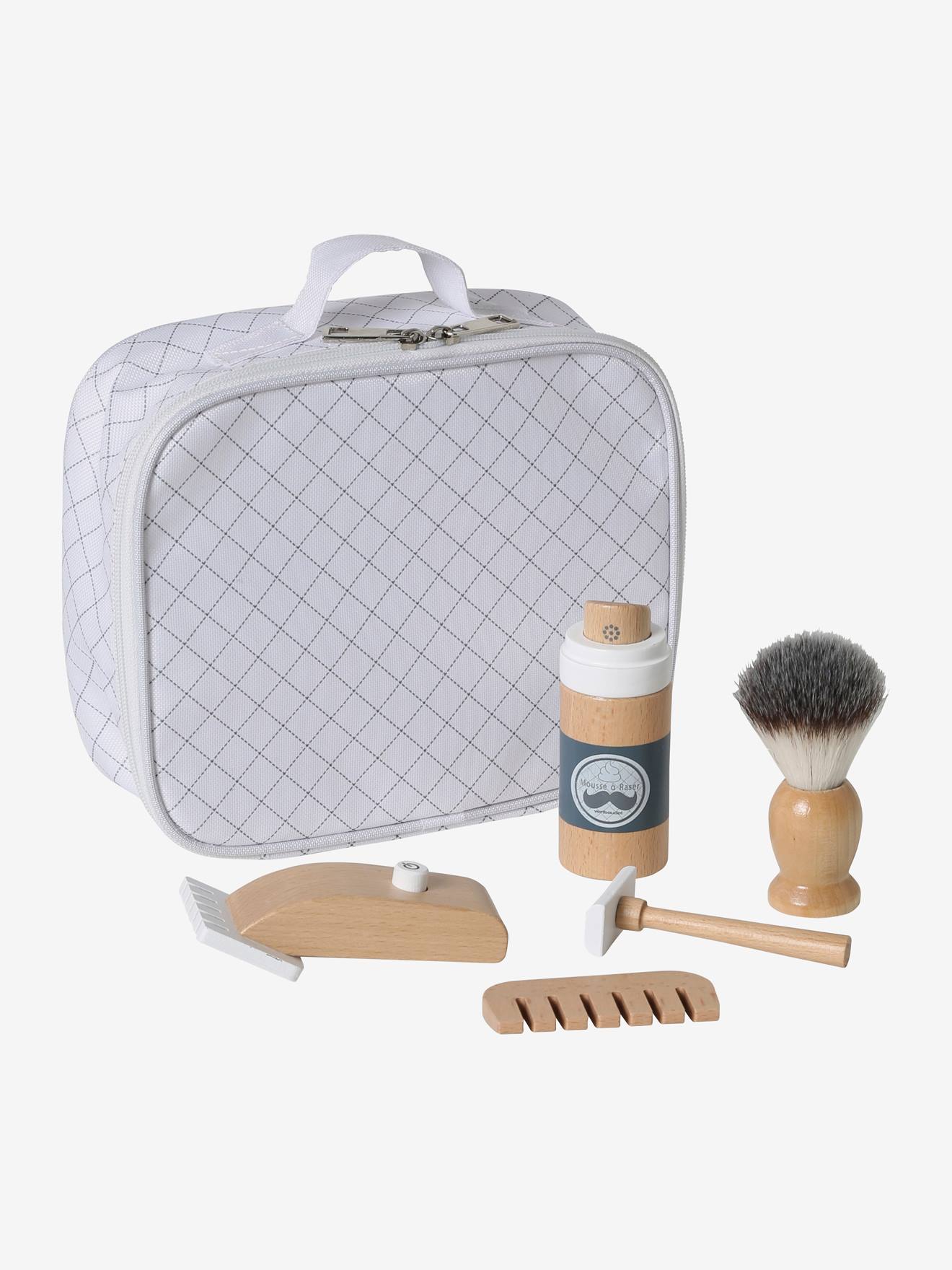kit de barbear de madeira multicolorido