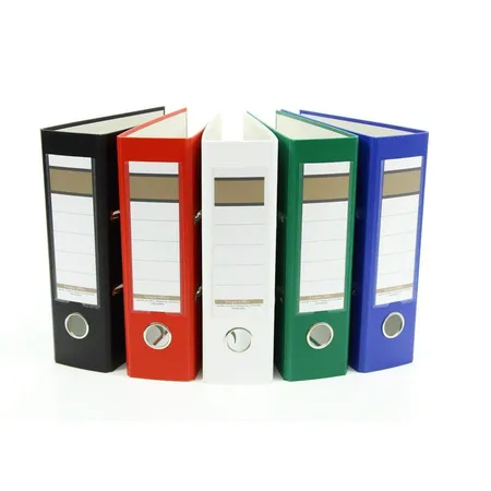 Livepac Office Ordner DIN A5, 75 mm, blau, 5 Stück je 1x in weiß, grün, blau, rot und schwarz
