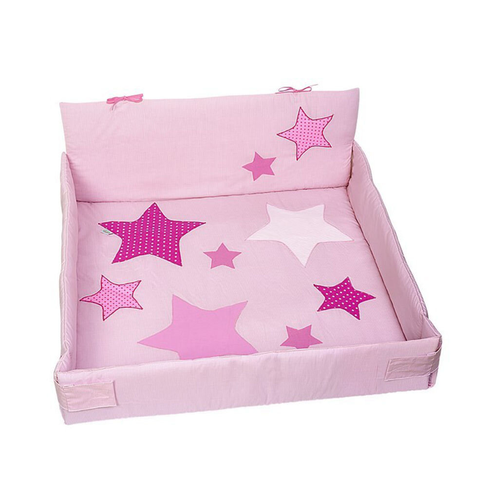 Odenwälder BabyNest Odenwälder 8160-1664 Gr.100x100 cm Laufgittereinlage Star Karo rose