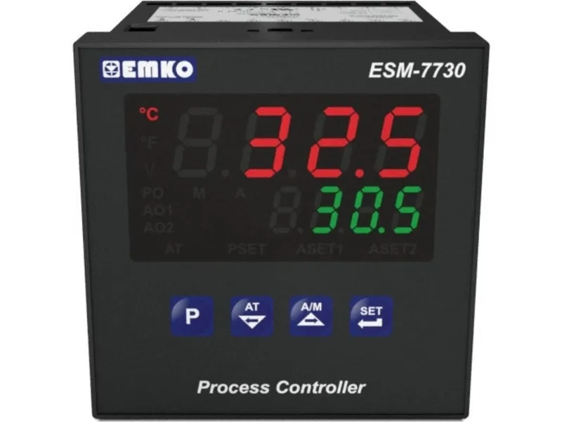 Emko ESM-7730.2.20.0.1/01.02/0.0.0.0 2-punkt, P, PI, PD, PID Universalregulator Pt100, L, J, K, R, S, T, B, E, N, C -200 til 1700 °C Relæ 5 A, SSR (L x B x H)