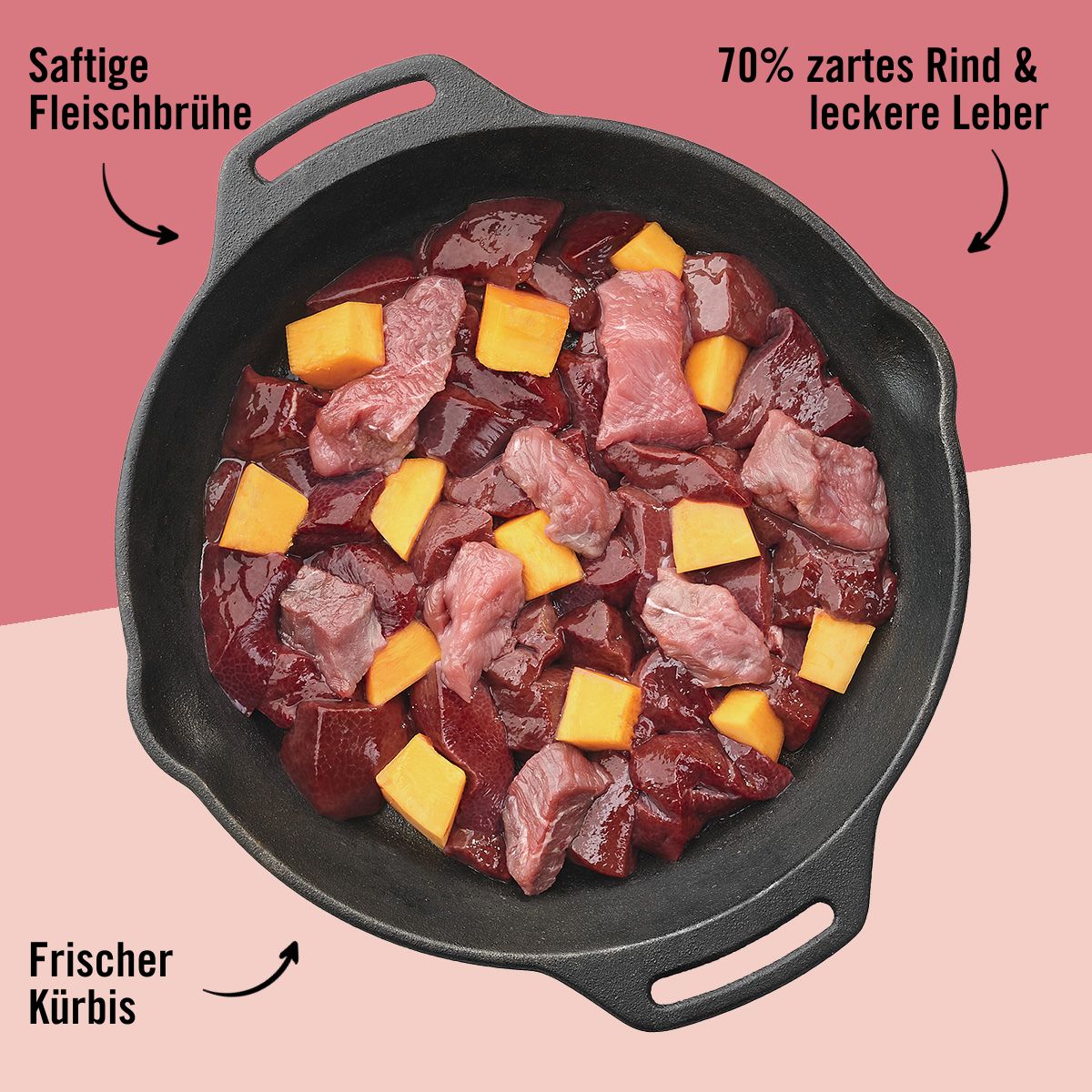 Dogs’n Tiger Adult Katzenfutter, Allerliebst, Nassfutter, Getreidefrei, Rind, Hühnerleber & Kürbis