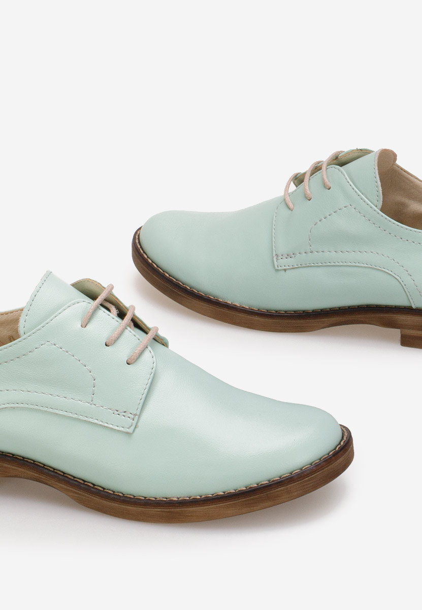 Chaussures derby en cuir turquoise Otivera