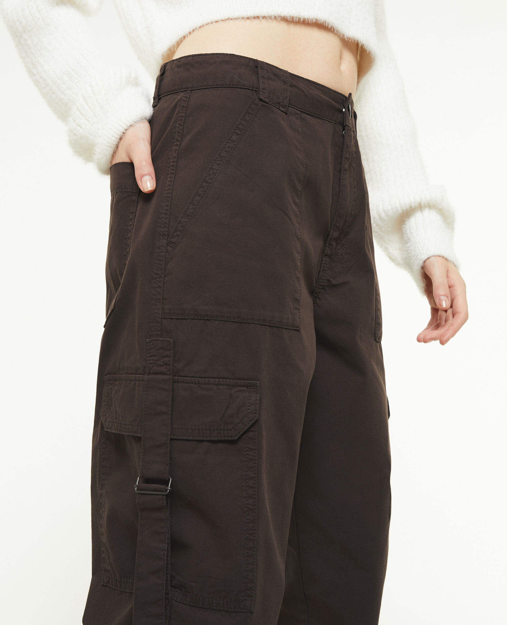Pantalon cargo avec sangles - Marron