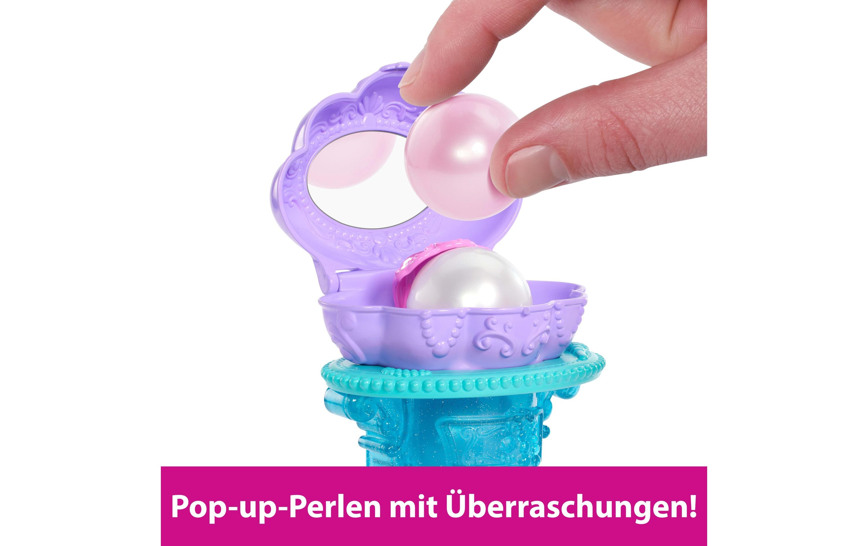 Spielset Schminkmuschel Meerjungfrau-Arielle-ModepuppeModepuppe und Schminktisch mit 5 Pop-up-Überraschungen