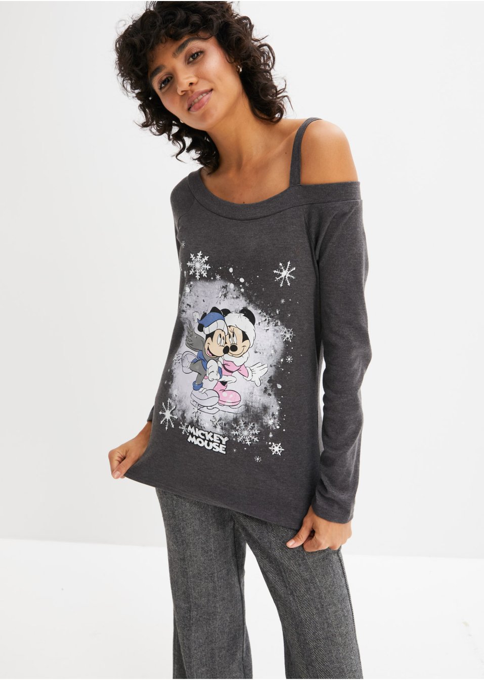 T-shirt manches longues à imprimé Mickey Mouse