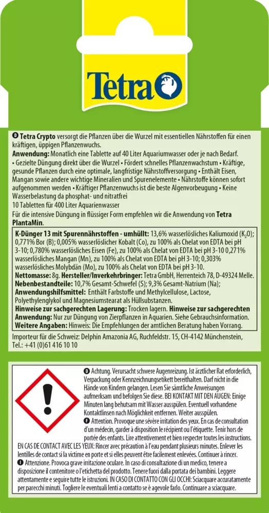 Tetra Crypto 10 tabletten | Plantenvoeding