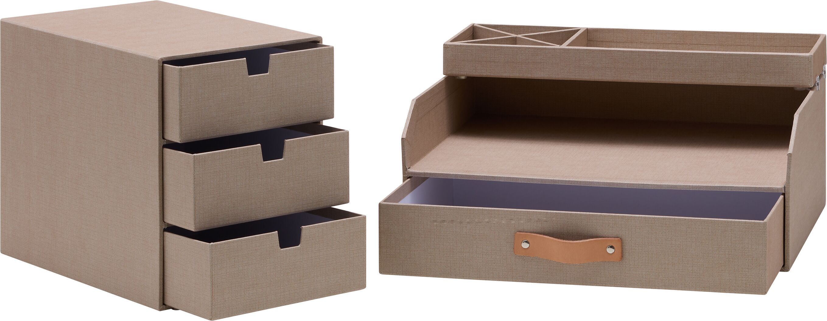RE-STORE Schubladenbox - Beige / B: 16.0 cm x T: 25.0 cm x H: 20.5 cm