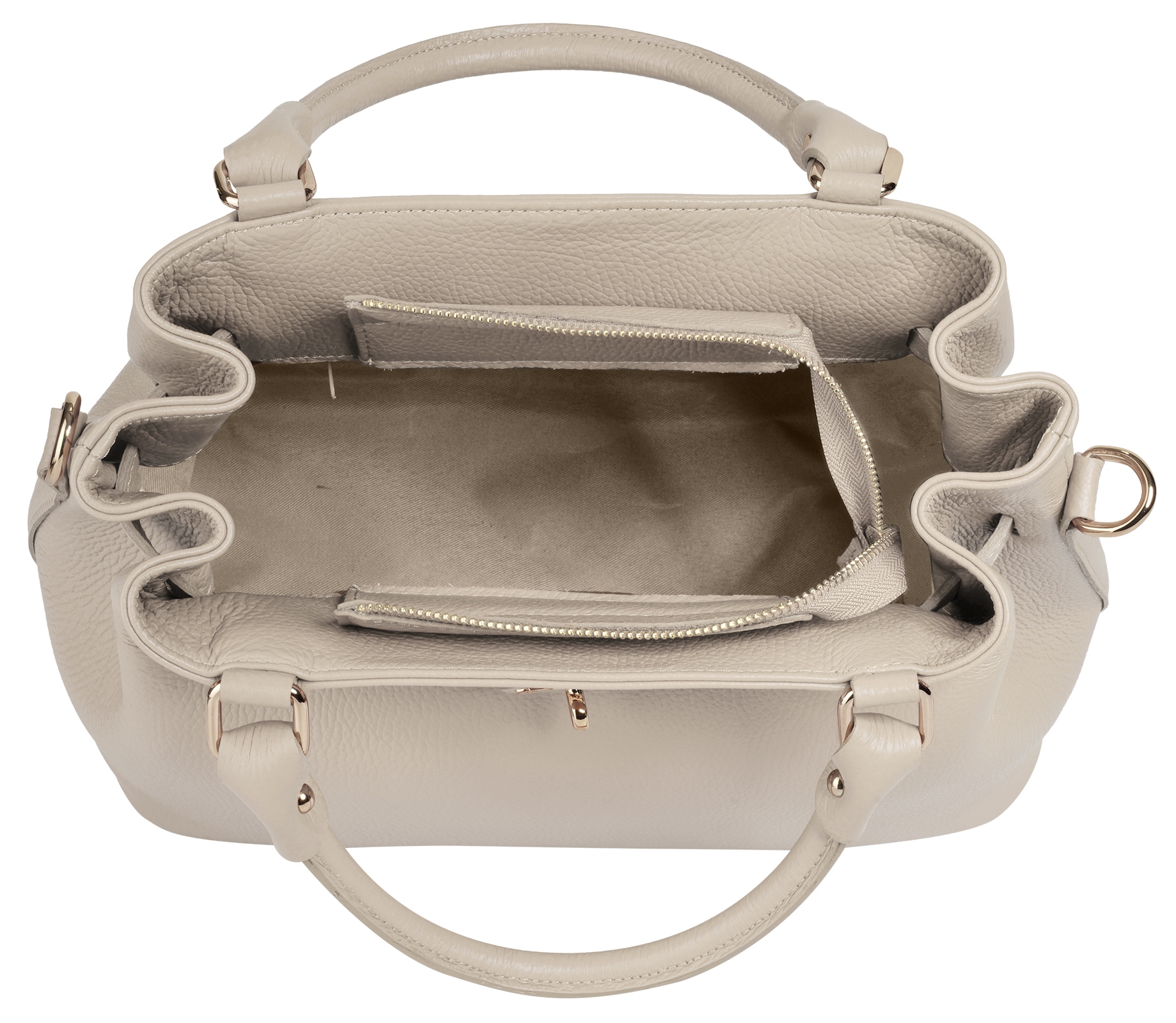 Samantha Look Henkeltasche echt Leder, Made in Italy, geräumige Henkeltasche mit Smartphonefach